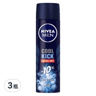 NIVEA 妮維雅 MEN 瞬間酷涼系列 男士止汗爽身噴霧 舒活麝香  150ml  3瓶
