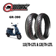 ยางมอเตอร์ไซค์ขอบ12 ขนาด110/70-12&amp;120/70-12 QUICK GR390