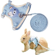 Rabbit Harness and Leash Set Adjustable Bunny Harness Leash Ferret Harness Guinea Pig Harness Ferret