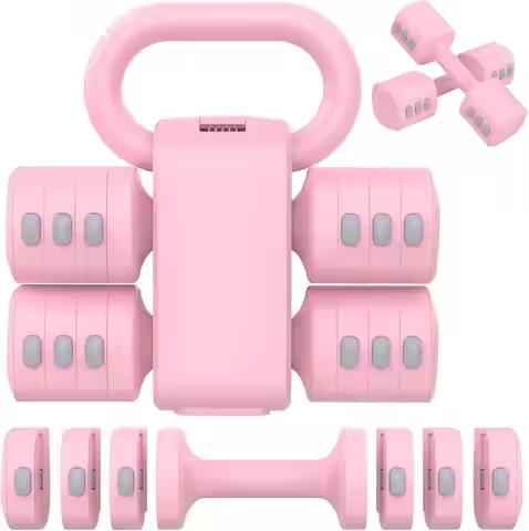 2-In-1 Adjustable Dumbbells Set, 4 Levels Weight Dumbbells Set For Women Men, Each 2.2/3.3/4.4/5.5lb