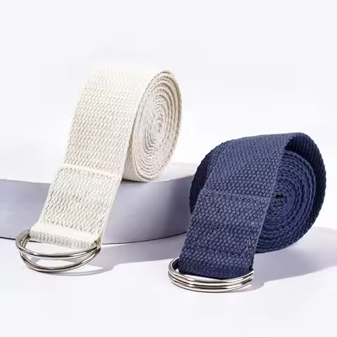 1.8mx3.8cm Yoga Strap For Yoga Pilates Ballet Dance With Adjustable D-Ring Buckle Cotton Yoga Belt F