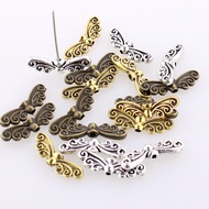 Manufacturer Supply Butterfly Angel Wings Spacer Beads Jewelry Alloy Accessories Straight Hole Space