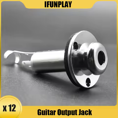12pcs Round Guitar Bass Output Jack 6.35 Guitar Strap Lock Output Input Jack Socket Guitar Parts