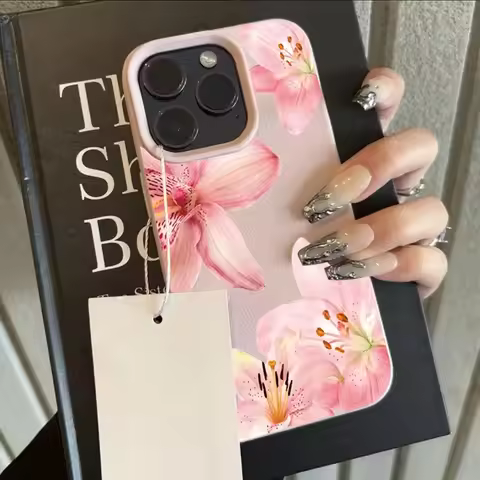 Pink Lily Flower Lichee leather pattern Phone Case For Redmi A5 A3 A1 14C 13 12 12C 10 9 9A 9T 9C 8 