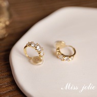 Miss Jolie Super Flashing Zircon Earrings High-End Mosquito Coil Plate Ear Clip Clip Type Painless E