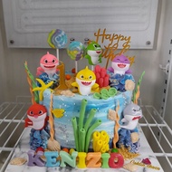 kue ulang tahun baby shark / kie ultah cake birthday baby shark - brownies diameter 22