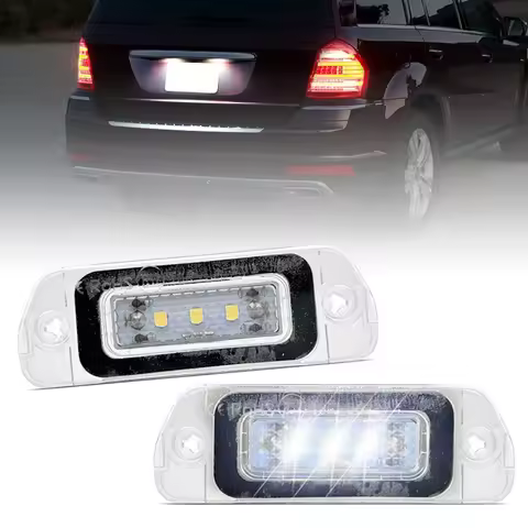 2Pcs LED License Plate Light For Benz X164 W164 W251 GL350 GL450 GL500 GL550 ML350 ML450 ML500 ML550