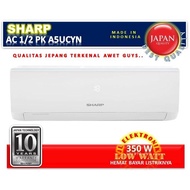 BAYAR LISTRIK MURAH 350WATT ! AC SHARP 1/2 PK AH A5UCYN TERPASANG!