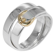 【日本直送】愛馬仕 HERMES Double Troule 10號 戒指 腰帶造型 古董 vintage 925銀×18K黃金 金色 約5.7g【二手】