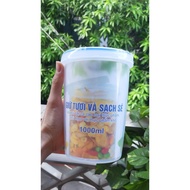 [Wholesale STOCK] Combo of 2 1 liter round food boxes with rubber seal 2408 - Song Long