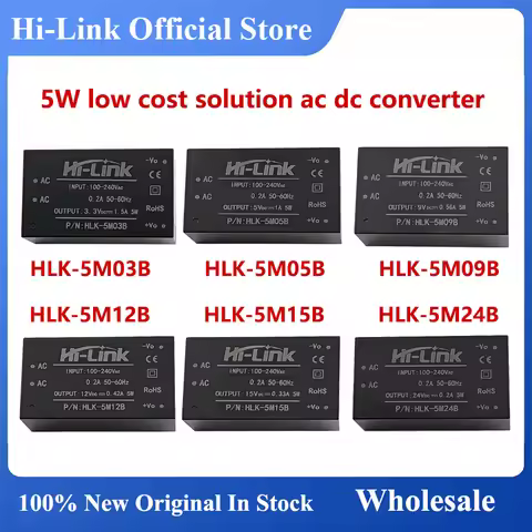 Hi-Link 5W 5V 1A Low Cost Solution HLK-5M05B 5M03B HLK-5M09B HLK-5M12B HLK-5M15B HLK-5M24B AC DC Int