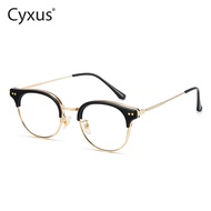 Cyxusสี่เหลี่ยมผืนผ้าแว่นกันแสงสีฟ้าสำหรับผู้หญิงย้อนยุคคิ้วแว่นสายตาการออกแบบ TR กรอบแว่นคอมพิวเตอร