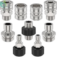 9Pcs Pressure Washer Adapter Set 5000 PSI Max 301 Stainless Steel Pressure Washer Connect Fitting SHOPQJC7399