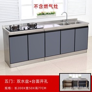 Kitchen Stainless Steel Stove Cabinet Household Overall Cabinet Simple Dish Storage 2m Cabinet Overa