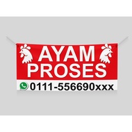 BANNER AYAM PROSES (Size 4x2,6x3,8x4)