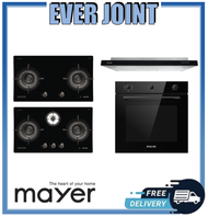 Mayer MMGH892HE 2 Burner / MMGH893HE 3 Burner [86cm] Gas Hob + Mayer MMSI900LEDHS [90cm] Semi-Integrated Slimline Cooker Hood + Mayer MMDO8R [60cm] Built-in Oven with Smoke Ventilation System Bundle Deal!!