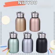 NIUYOU Slim Insulated Thermal Water Bottle, Portable Round Stainless Steel Water Bottle,  Durable Leak Proof Sports Hot Cold Water Bottle