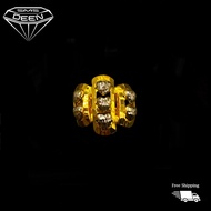 SMS DEEN Pulut Dakap Rhodium Love Ring, ±4.1-4.4GM - Gold 916 Emas - Cincin Pulut Dakap Love Rhodium