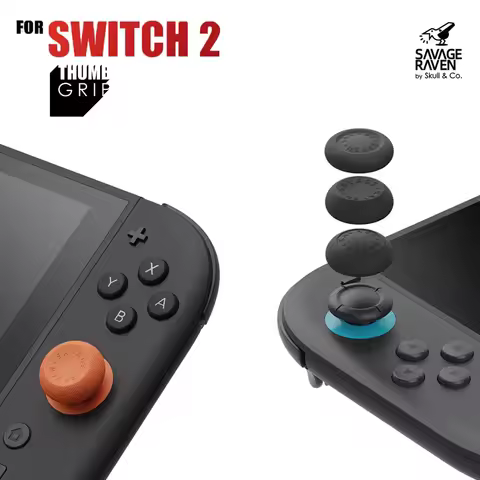 Savage Raven by Skull & Co. JoyCon Thumb Grip Set Joystick Cap Thumbstick Cover for Nintendo Switch