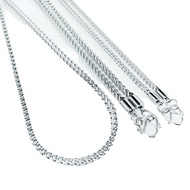 S-765 Genuine Stainless Steel Necklace Shiny Four-Pillar Pattern Width 2.5-3.0mm Length 20-24 Inches