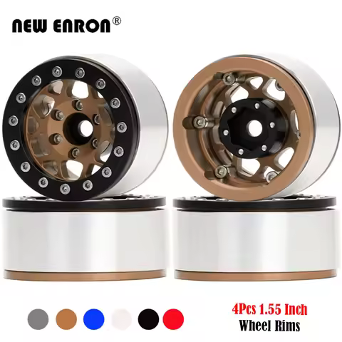 RC Car 1.55 Inch Beadlock Wheel Hubs Rim 12mm Hex 4Pcs Alloy for RC4WD Axial 90069 D90 TF2 LC70 LC80