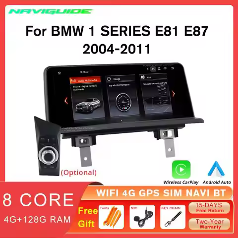 NAVIGUIDE 10.25'' 1280*480P Car Radio Multimedia Player CarPlay For BMW 1 Series E81 E82 E87 E88 200