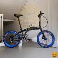 Fnhon Tornado 20” • 10 Gears Shimano Litepro Matte Black Blue Hydraulic Brake Folding Foldable Foldie Bicycle Bike Dahon