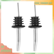 [99MY]2pcs Stainless Steel Liquor Spirit Pourer with Rubber Stopper