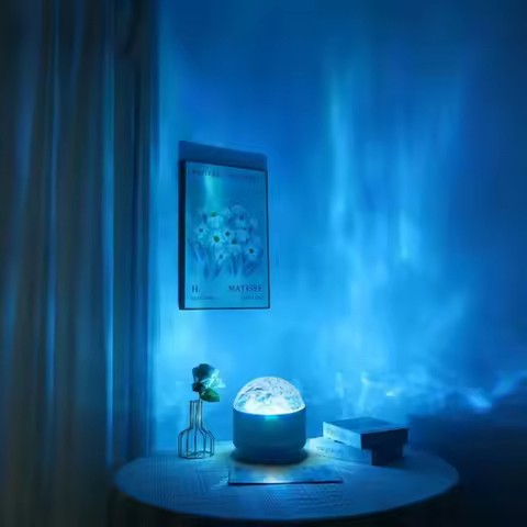 USB Starry Projector Light With 7Color Patterns Ocean Wave Night Lights for Home Bedroom Decoration 