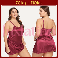 Women Nightwear Plus Size Satin Cami Dress Sleepwear Pajamas Baju Tidur Wanita Size Besar Seksi 大码性感睡衣 SL010