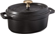 Staub 1 Quart Cast Iron Oval Cocotte Kitchen Cooking Pot Black Matte. MADE IN FRANCE
