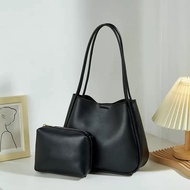 Mumu 3074 Japanese Simple 2in1 Leather Woman Shoulder Bag Tote Bags For Women