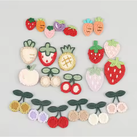 10pcs Mini Fruit Embroidered Cloth PatchesVersatile DIY Patches for Schoolbags Clothes Shoes Pants H