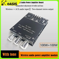 [ส่งจากไทย] ZK-1002T แอมพลิฟายเออร์แอมพลิฟายเออร์ที่เข้ากันได้กับบลูทู ธ HIFI 2.0 ช่อง 100WX2