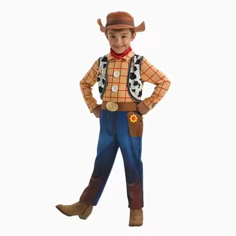 4-12Y Boys Cowboy Woody Cospaly Costume Anime Character Adventure Costume Halloween Kids Performance