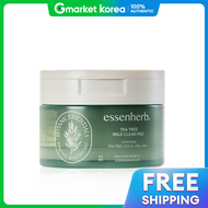 แผ่นเช็ดหน้า Essenherb Tea Tree Mild Clear 60 แผ่น/แผ่นคลีนซิ่ง/แผ่นผลัดเซลล์ผิว