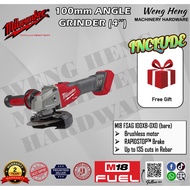 Milwaukee M18 FUEL 100 mm Braking Grinder - Model M18 FSAG100XB