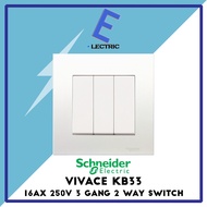 Schneider Vivace KB33 16AX 250V 3 Gang 2 Way Switch - White