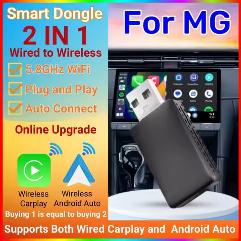 New 2In1 Android Auto Mini Box Wired to Wireless Carplay Adapter WiFi Fast Connect For MG ZS EV MULA