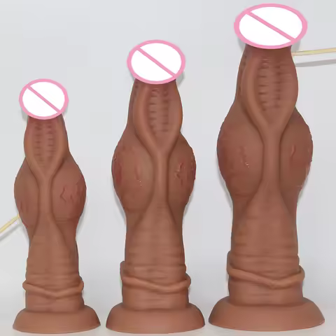 Brown horse dildo, animal-shaped knotted dildo, for anal and G-spot stimulation, suitable for adult 