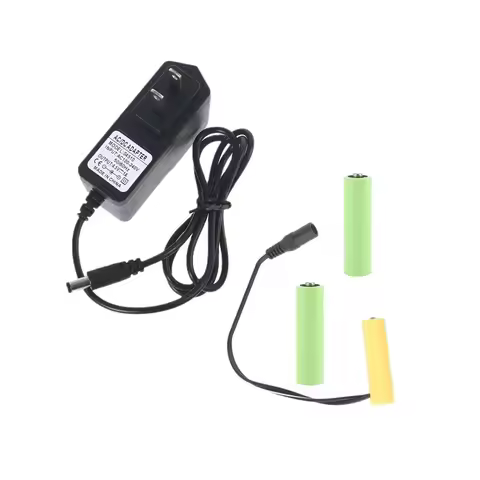 Universal AA Battery Eliminators Cable with Power Supply Adapter 4.5V1A Battery Output Repalce 3pcs 