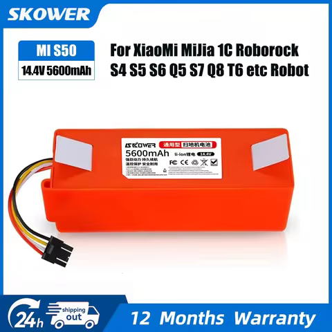 SKOWER Vacuum Cleaner Battery For Xiaomi Roborock S5 S6 S7 S50 S51 S52 S55 S5 S6 S7 Max T4 T6 T7 T60