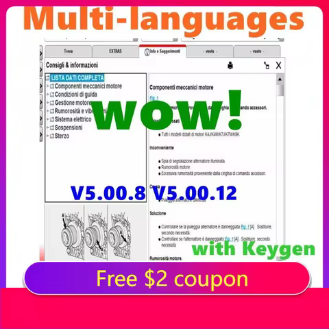 2025 Hot Sale W-ur-th WOW 5.00.8 V5.00.12 R2 Software Multi-languages with Keygen For Tcs Multi-diag