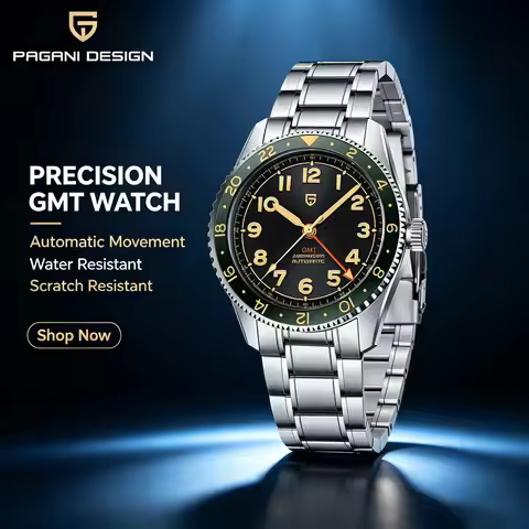 PAGANI DESIGN Men GMT Automatic Mechanical Watch 40mm Vintage Diver Watch 200M Waterproof Luminous S