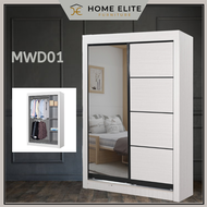 ♟Siap Pasang HOME ELITE 4 FT Sliding Wardrobe Cabinet Home Living Room Furniture  4 Kaki Perabot Alm