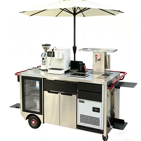 Mobile Coffee Cart Outdoor Coffee Trolley Mobile Coffee Bar Station Customized