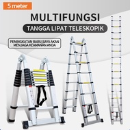 LENODI Tangga Lipat 5.8 Meter Paduan Aluminium Teleskopik Tangga Teleskopik Multifungsi