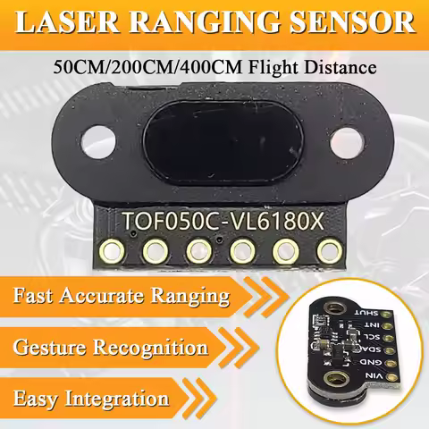 Laser Ranging Sensor Module for Arduino STM32 I2C Output TOF050C TOF0200C TOF0400C Measure Flight Di