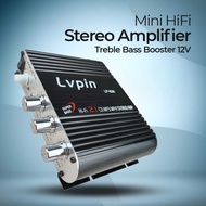 BEST SELLER LVPIN Mini HiFi Stereo Amplifier Treble Bass Booster 12V / amplifier mini bluetooth full bass subwoofer 12 volt class d mobil 12 24 volt 2000w untuk rumahan mobil murah / amplifier mobil super bass mini 12 volt subwoofer full bass murah bagus