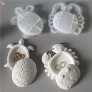 Sea Turtle Crab Resin Mold, Jewelry Box Epoxy Mold, Silicone Casting Jar for DIY Crafts, Candle Hold